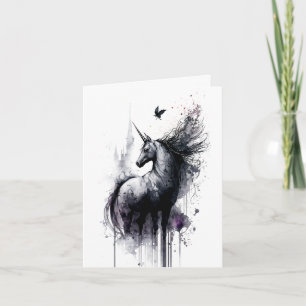 Gothic Unicorn Messine Inkt and Wash Kaart