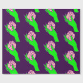 gothic valentijn griezelig menselijk hart groene h cadeaupapier (Vlak)