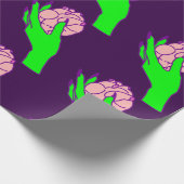 gothic valentijn griezelig menselijk hart groene h cadeaupapier (Hoek)