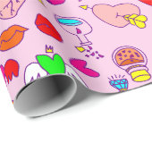 gothic valentijn griezelige schedel menselijk hart cadeaupapier (Rol Hoek)