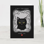 Gothic Valentijn Grumpy Black cat Love Jubileum Kaart (Voorkant)