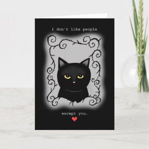 Gothic Valentijn Grumpy Black cat Love Jubileum Kaart