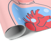 Gothic valentijn macaber roze mensenharten cadeaupapier (Rol Hoek)