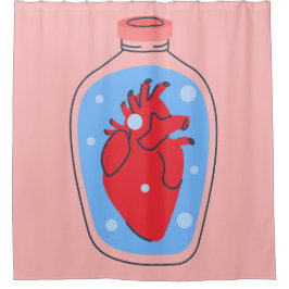 Gothic valentijn macaber roze mensenharten douchegordijn