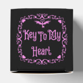 Gothic Valentijn sleutel tot mijn hart PInk Bedankdoosjes (Bovenkant)