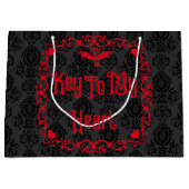 Gothic Valentijn sleutel tot mijn hart rood Groot Cadeauzakje (Voorkant)