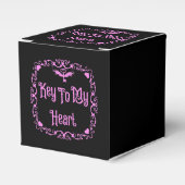 Gothic Valentijn sleutel tot mijn hart roze Bedankdoosjes (Voorkant Zijde)