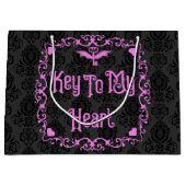 Gothic Valentijn sleutel tot mijn hart roze Groot Cadeauzakje (Voorkant)