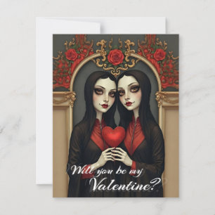 Gothic Valentijn Tweelingen met Rode Hart