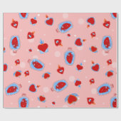 gothic valentijnen roze heilig menselijk hart cadeaupapier (Vlak)