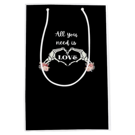 Gothic Valentijnse Classic - Skelet Handen Hart Medium Cadeauzakje (Voorkant)