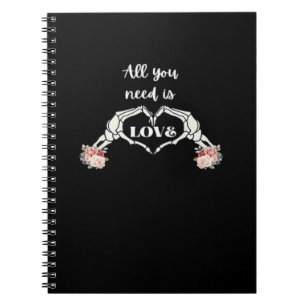 Gothic Valentijnse Classic - Skelet Handen Hart Notitieboek