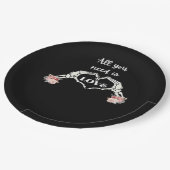 Gothic Valentijnse Classic - Skelet Handen Hart Papieren Bordje (Gekanteld)