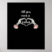 Gothic Valentijnse Classic - Skelet Handen Hart Poster (Voorkant)