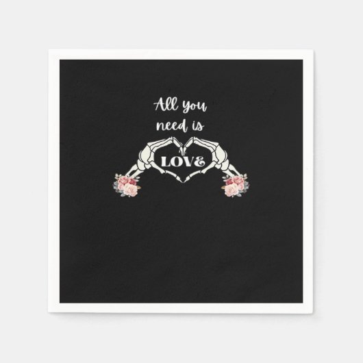 Gothic Valentijnse Classic - Skelet Handen Hart Servet (Voorkant)