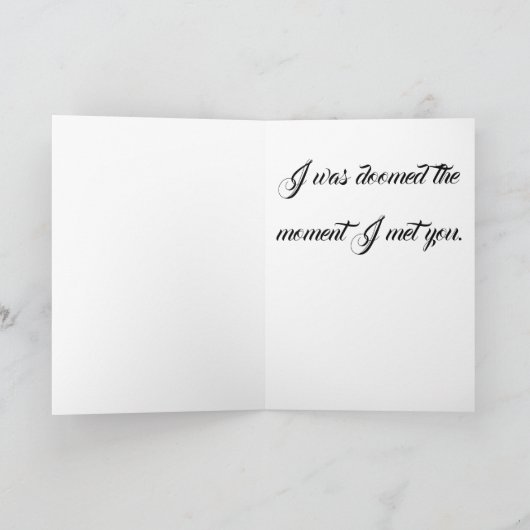 Gothic Valentine Cat Greeting Card Kaart (Binnen)