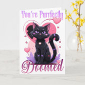 Gothic Valentine Cat Greeting Card Kaart (Gele Bloem)