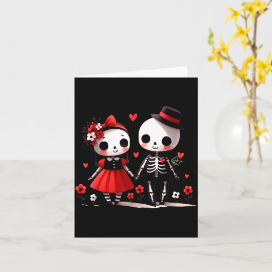 Gothic Valentine  Kaart (Gele Bloem)