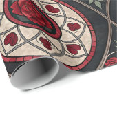 Gothic Valentine Red Roses Cadeaupapier (Rol Hoek)