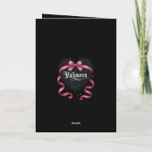 Gothic Valloween Script Roses and Garlands Feestdagen Kaart (Achterkant)