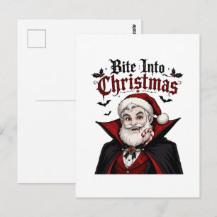 Gothic Vampier Kerstman Kerstontwerp Briefkaart