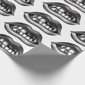 Gothic Vampier Mond Met Fangs En Evil Creatures Cadeaupapier (Hoek)