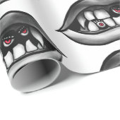 Gothic Vampier Mond Met Fangs En Evil Creatures Cadeaupapier (Rol Hoek)