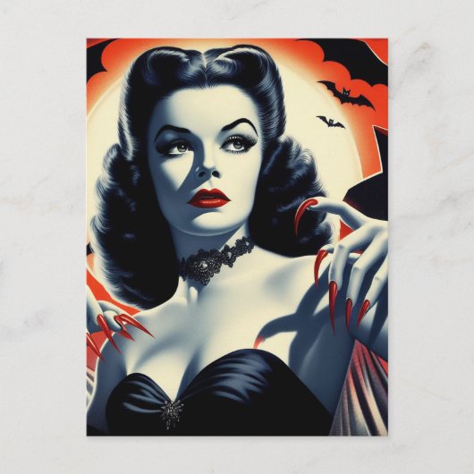  Gothic Vampier Vrouw Briefkaart (Voorkant)