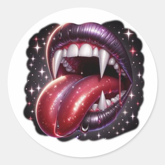 Gothic Vampierlippen Donkere Fantasy Sticker (Voorkant)