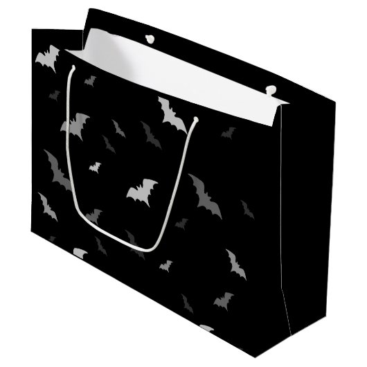 🦇 Gothic Vampire Bats Gift Bag Groot Cadeauzakje (Voorkant Gekanteld)