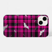 Gothic Vampire Bats Plaid Black Pink Phone Case iPhone Hoesje (Achterkant horizontaal)