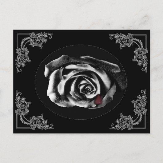 Gothic Vampire Black roos briefkaarten (Voorkant)