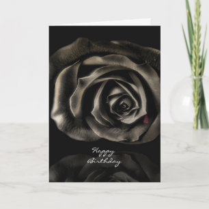 Gothic Vampire Black roos Happy Birthday Kaart