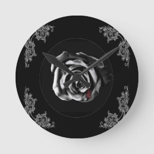 Gothic Vampire Black roos Ronde Klok