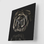 Gothic Vampire Black Rose Clock Vierkante Klok (Hoek)