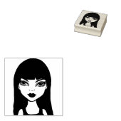 Gothic Vampire Cartoon Meisje Originele Kunst Teke Rubberstempel (Gestempeld)