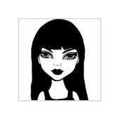 Gothic Vampire Cartoon Meisje Originele Kunst Teke Rubberstempel (Afrduk)