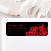 Gothic Vampire Castle Black Red Wedding Etiket (Insitu)