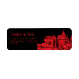 Gothic Vampire Castle Black Red Wedding Etiket