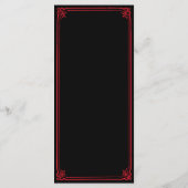 Gothic Vampire Castle Border Black Red Wedding  Menu (Achterkant)