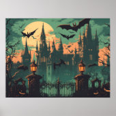 Gothic Vampire Castle under the Full Moon Poster (Voorkant)