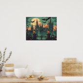 Gothic Vampire Castle under the Full Moon Poster (Keuken)