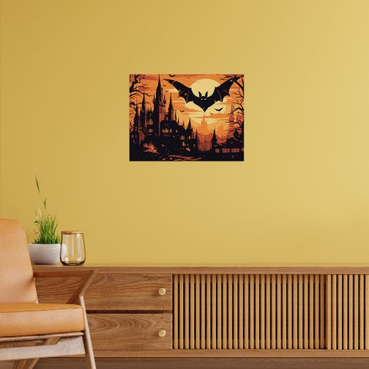 Gothic Vampire Castle under the Full Moon Poster (Woonkamer 2)