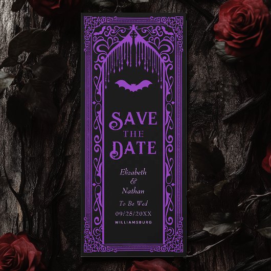 Gothic Vampire Cathedraal Save the Date Kaart