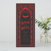 Gothic Vampire Cathedraal Save the Date Kaart (Staand voorkant)