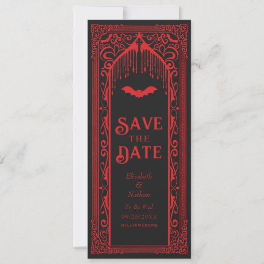 Gothic Vampire Cathedraal Save the Date Kaart (Voorkant)