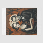 Gothic Vampire Couple with Wine Glass Decoupage Tissuepapier (Voorkant)