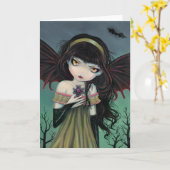 Gothic Vampire Fairy Card Kaart (Gele Bloem)