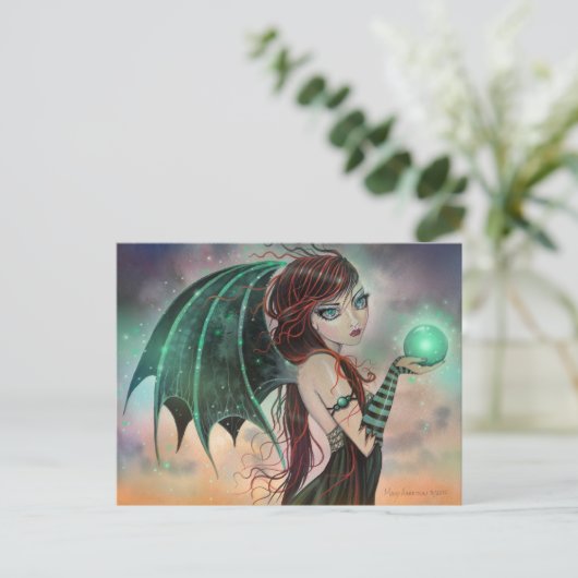 Gothic Vampire Fairy Fantasy Art Briefkaart (Staand voorkant)