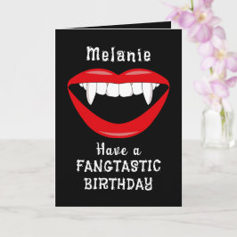 Gothic Vampire Fangs Verjaardag Kaart